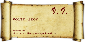 Voith Izor névjegykártya